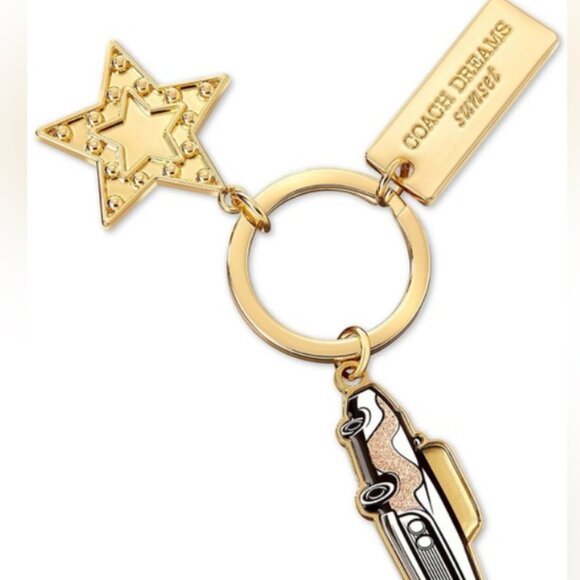 Coach Fragrance Coach Dreams Star Car Gold Tone Keychain NIP - Picture 1 of 4